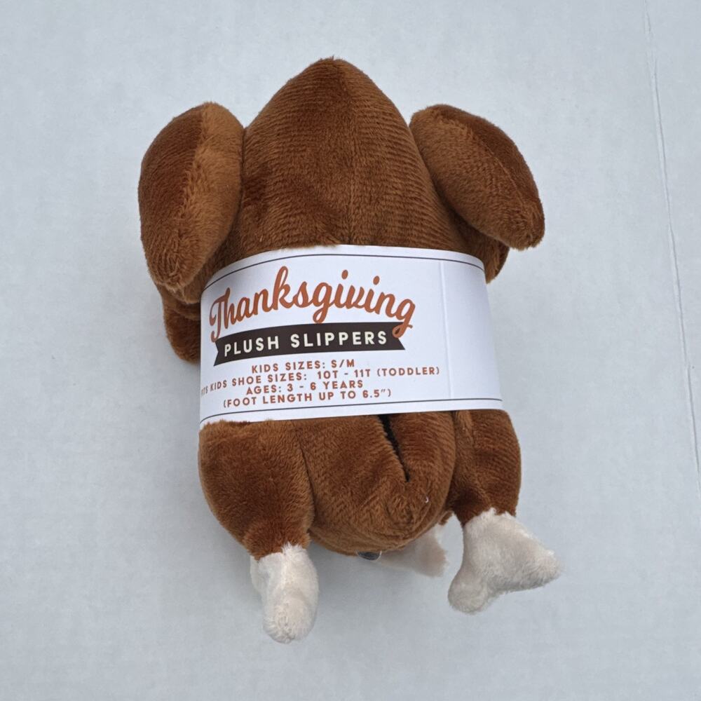 Vivitar Plush Turkey Thanksgiving Novelty Slip-On Slippers Unisex Kids 10T